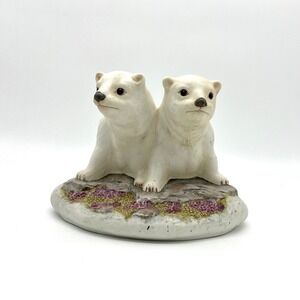 Kazmar Polar Bear Cubs Figurine Statue‎ Sculpture Home Decor Cute